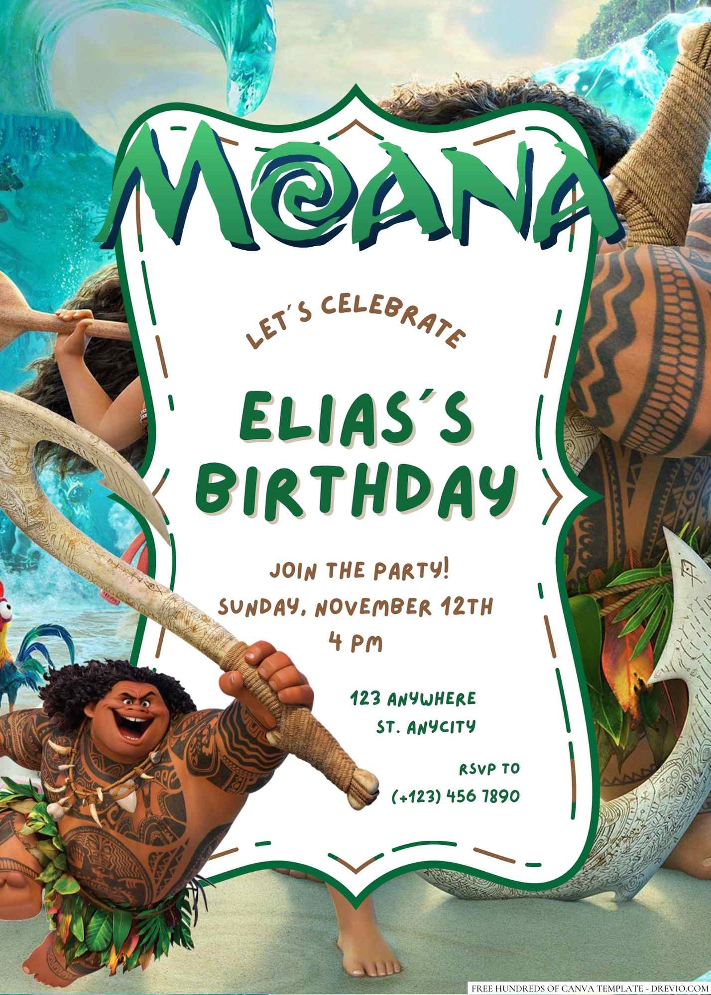 MOANA MAUI BIRTHDAY Invitation, Maui Birthday Invitation, Moana Birthday  Invitation, Digital Invitation 5x7 -  Canada