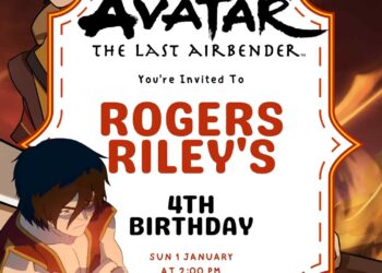 Zuko (Avatar The Last Airbender) Birthday Invitation