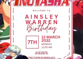 Inuyasha Birthday Invitation