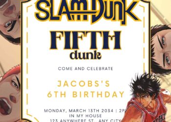 Slam Dunk Birthday Invitation