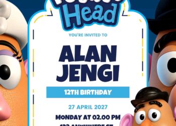 Free Editable Mr. Potato Head Invitations