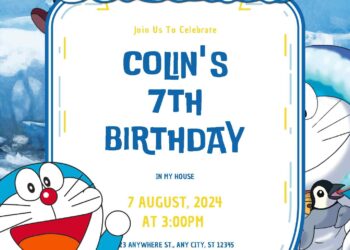 Free Editable Doraemon Birthday Invitation