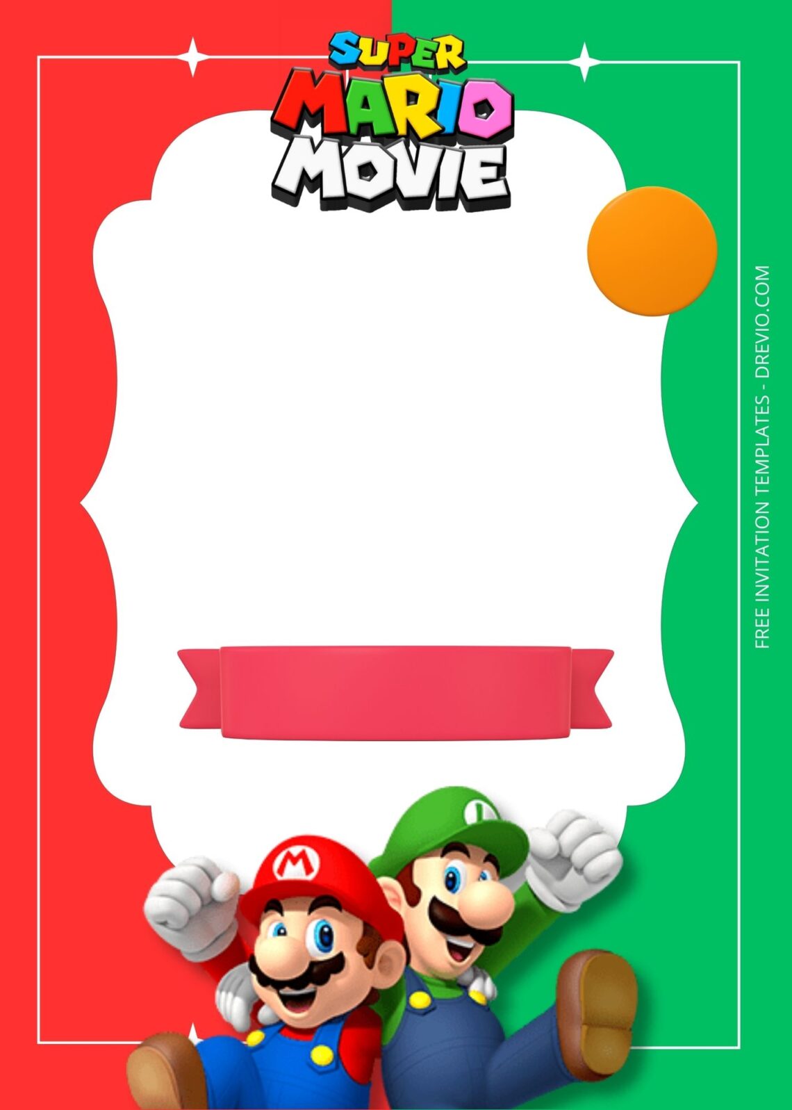 Blank Mario & Luigi Birthday Invitation Templates Six