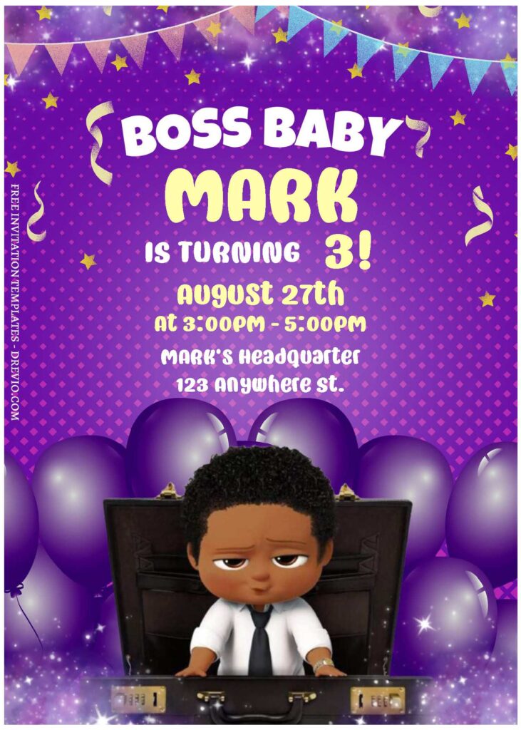 Invitation Template of (Free Editable PDF) Playful Boss Baby Birthday Invitation Templates 1