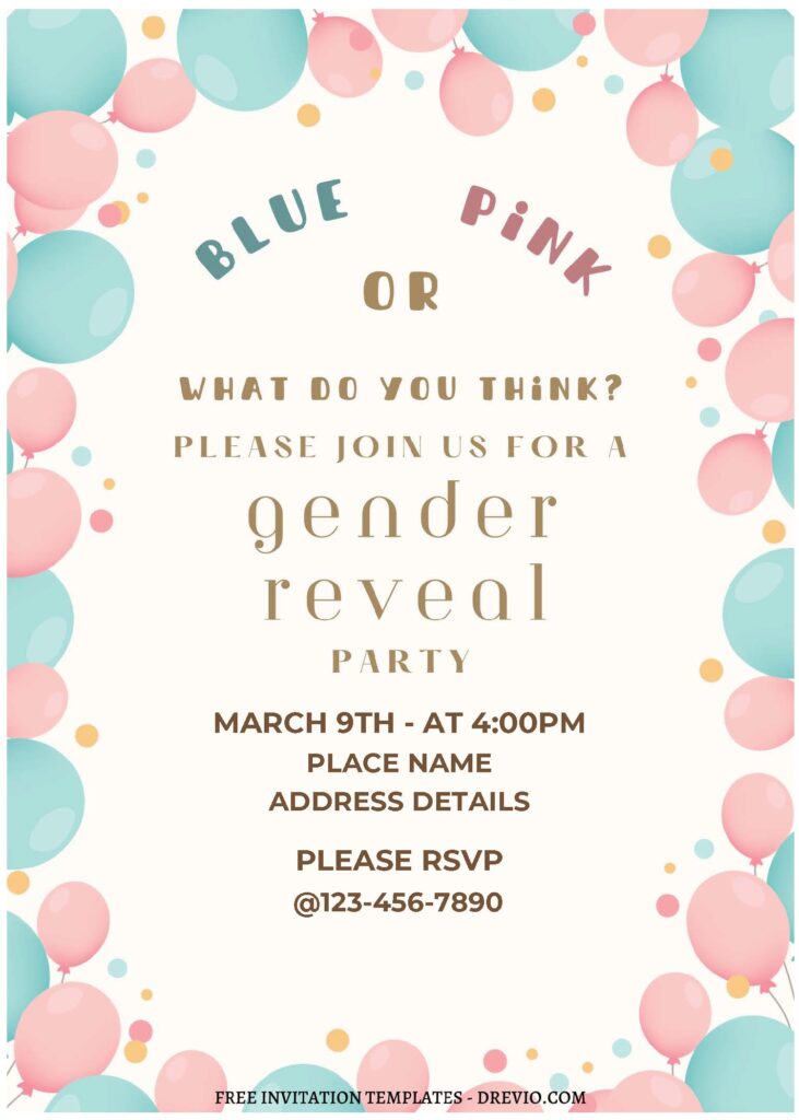 Invitation Template of (Free Editable PDF) Adorable Gender Reveal Invitation Templates 3