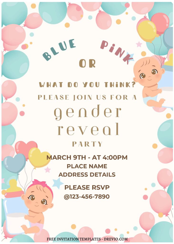 Invitation Template of (Free Editable PDF) Adorable Gender Reveal Invitation Templates 1