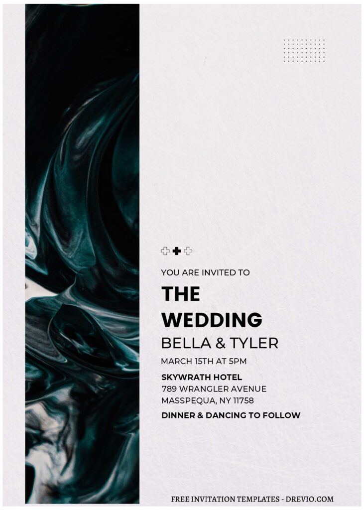 Invitation Template of (Free Editable PDF) Refined Beauty Abstract Marble Wedding Invitation Templates 1