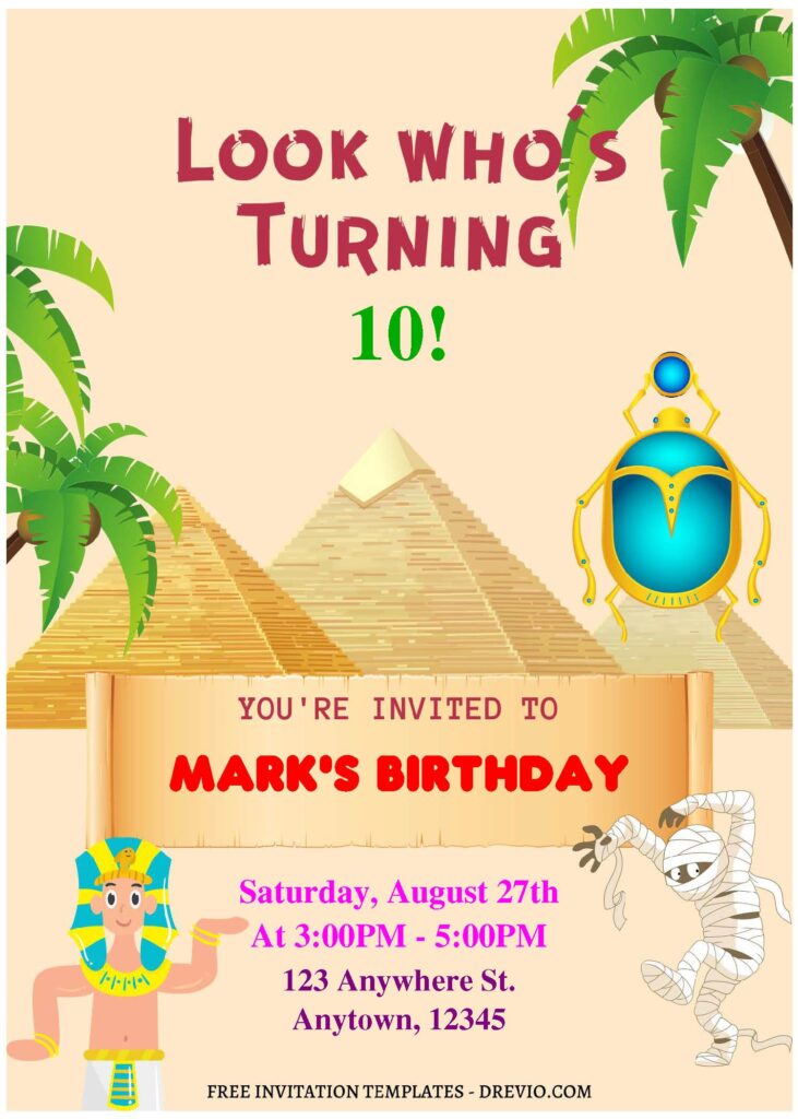 Invitation Template of (Free Editable PDF) Lovely Mummies Movie Themed Birthday Invitation Templates 1