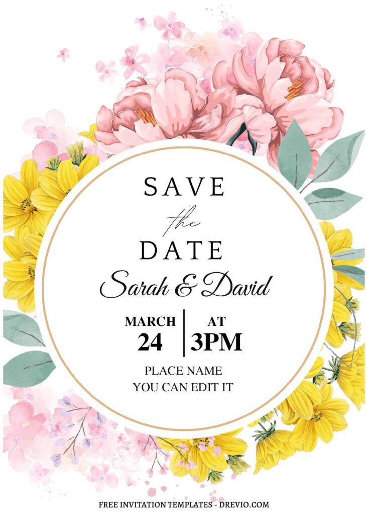 Invitation Template of (Free Editable PDF) Exquisitely Stunning Floral Wedding Invitation Templates 3