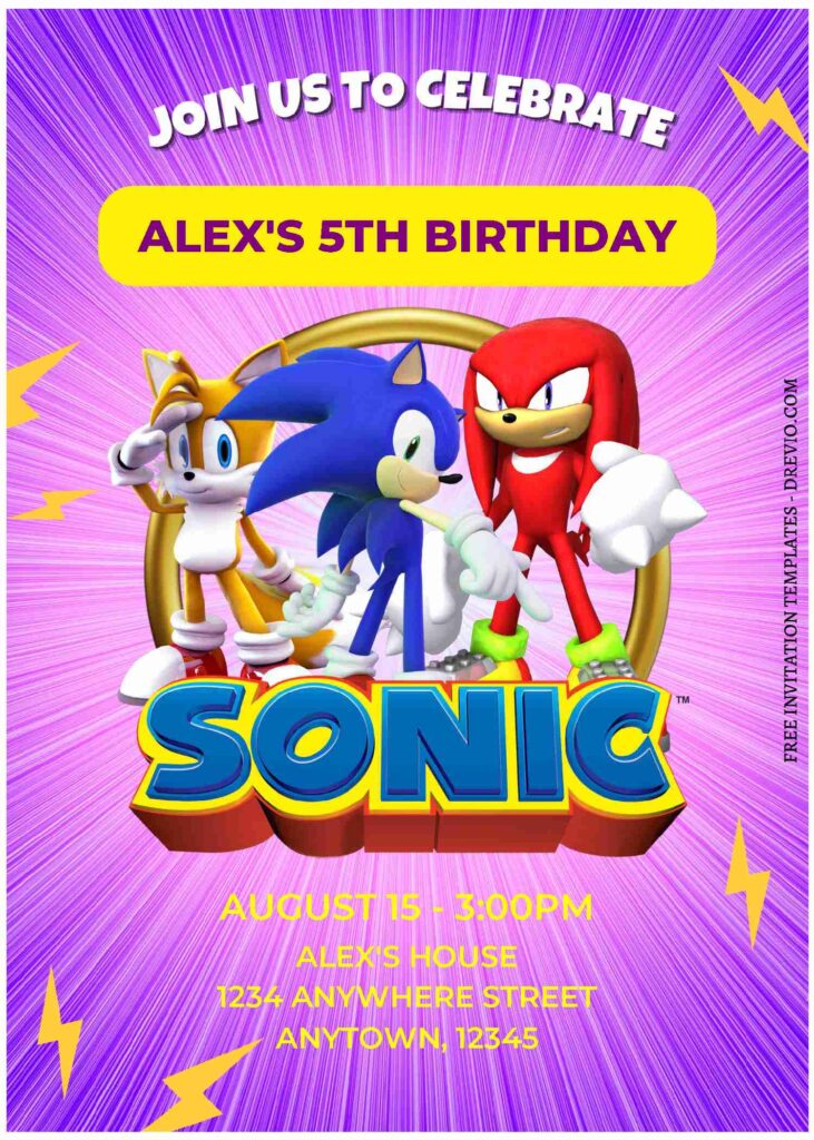 Invitation Template of (Free Editable PDF) Mystical Sonic The Hedgehog Birthday Invitation Templates 1