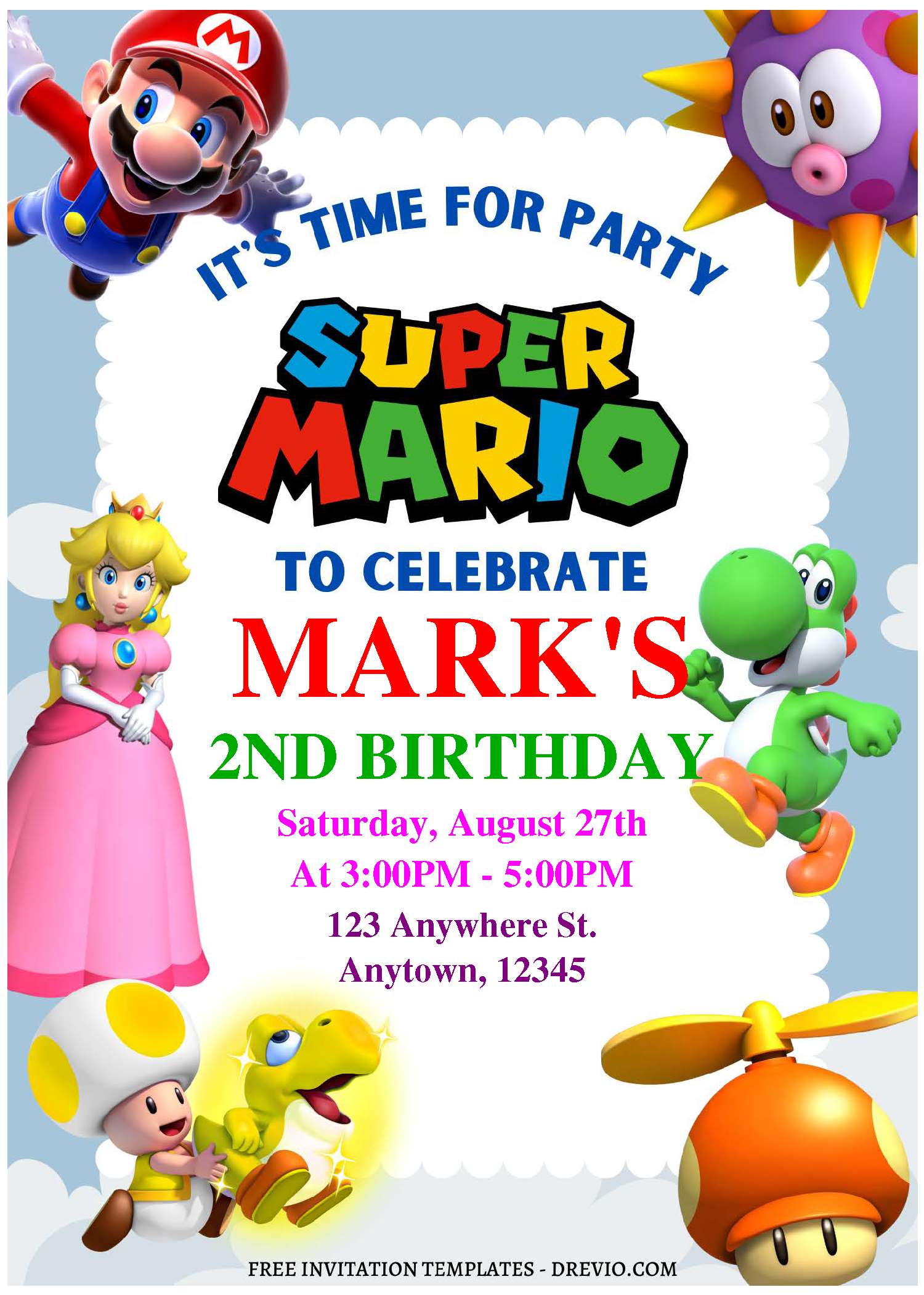 Free Editable PDF) The Super Mario Bros Birthday Invitation Templates