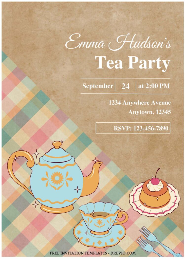 (Free Editable PDF) Delightful Tea Party Invitation Templates - Drevio ...