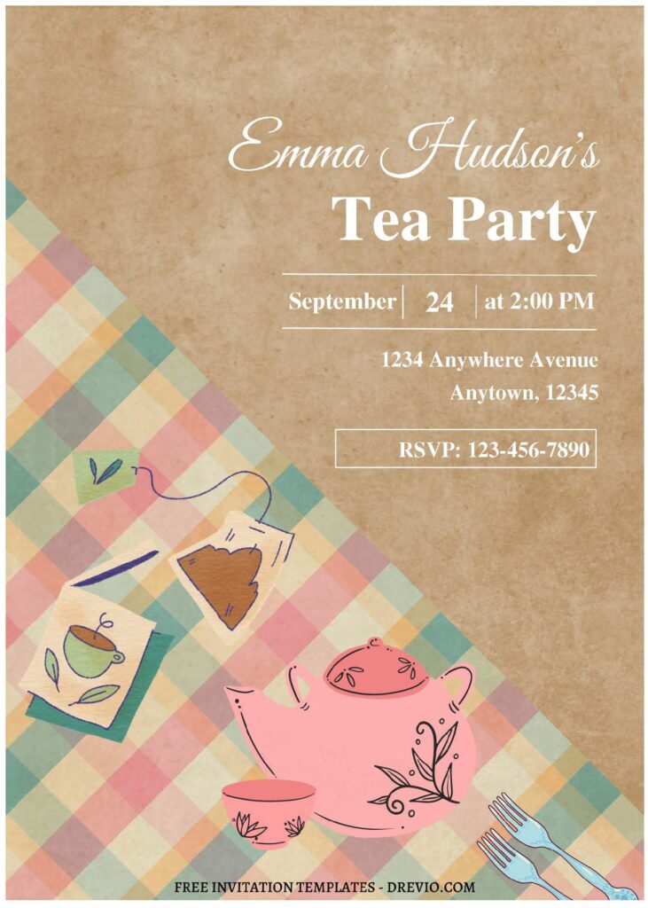 (Free Editable PDF) Delightful Tea Party Invitation Templates A
