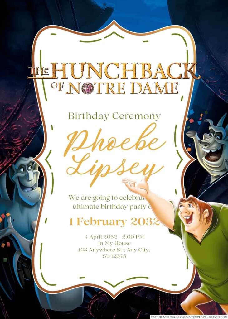 The Hunchback of Notre Dame Birthday Invitation