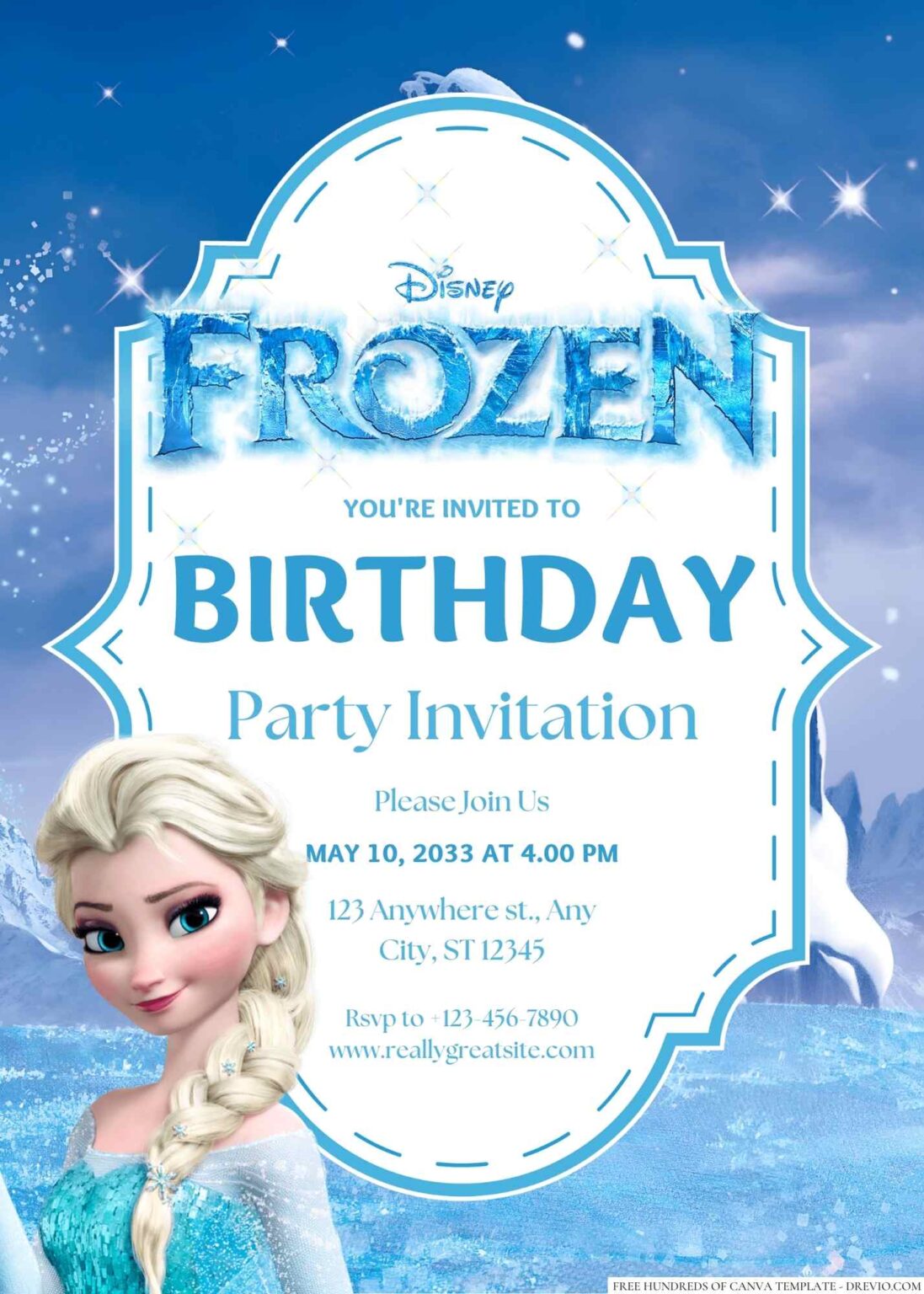 18+ Frozen Canva Birthday Invitation Templates | Download Hundreds FREE ...