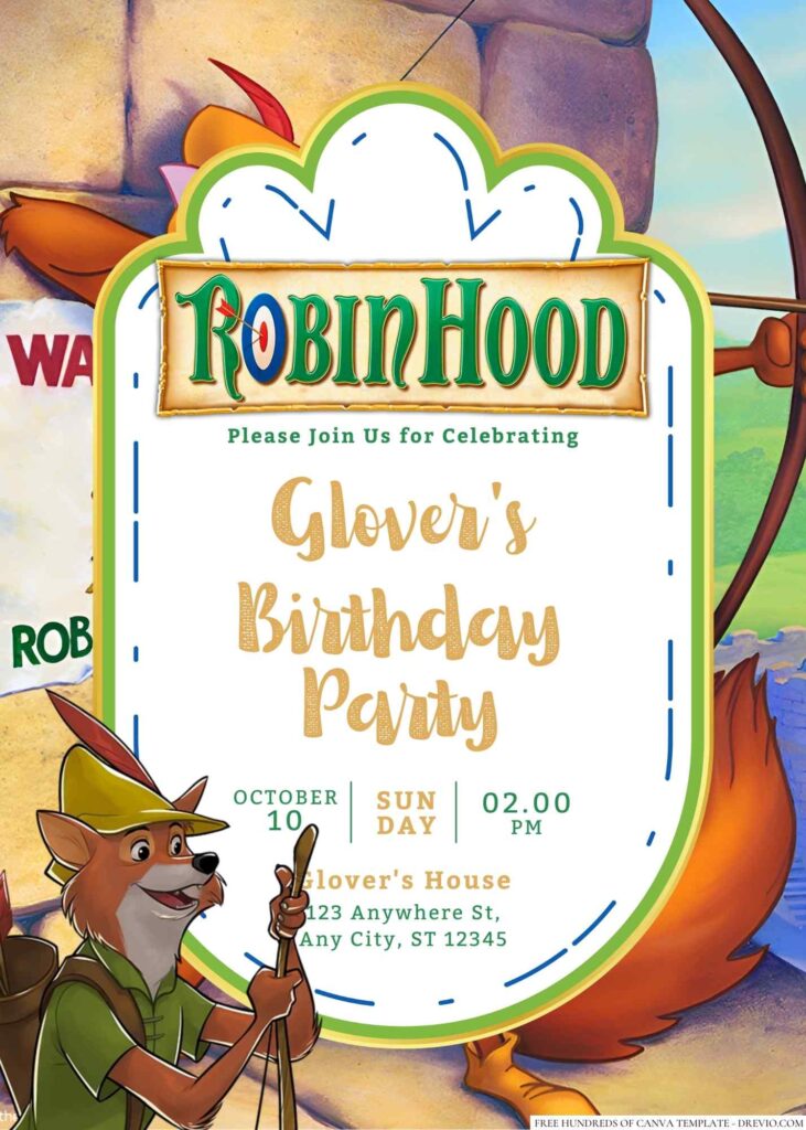 Robin Hood Birthday Invitation