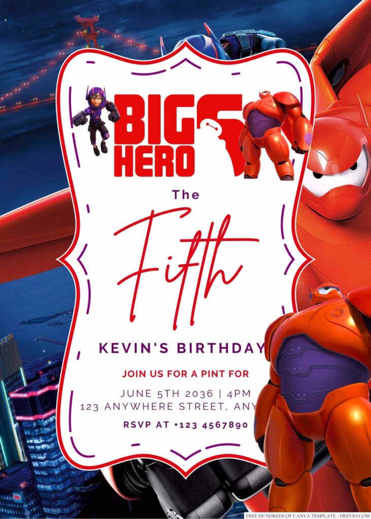 Big Hero 6 Birthday Invitation