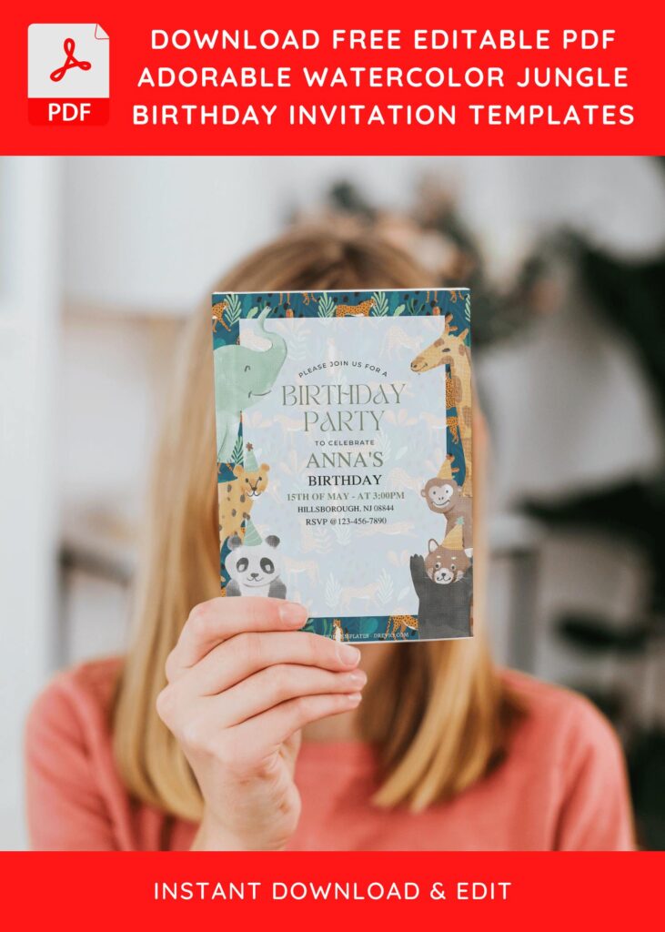 Invitation Template of (Free Editable PDF) Chic Jungle Animal Birthday Invitation Templates 10