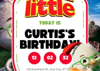 Chicken Little Birthday Invitation