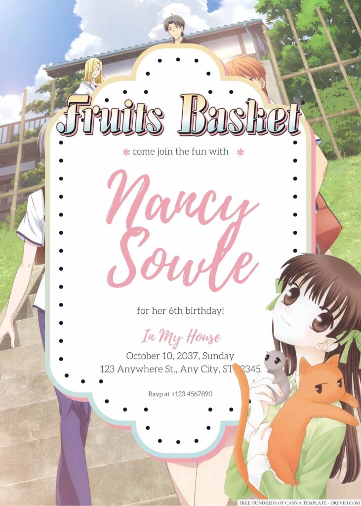 Fruits Basket Birthday Invitation