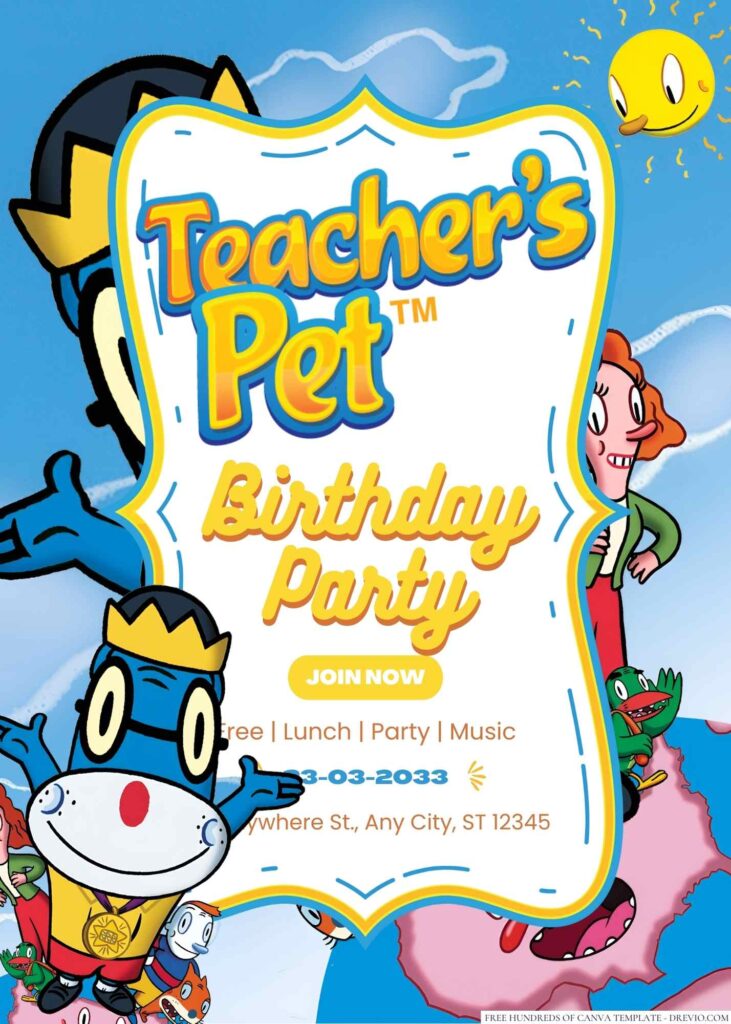 Teacher's Pet Birthday Invitations