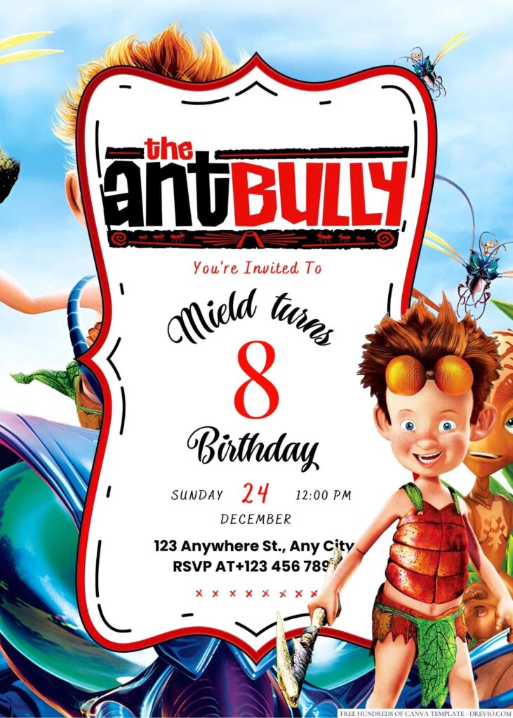 Invitation Template of 20+ The Ant Bully Canva Birthday Invitation Templates 1