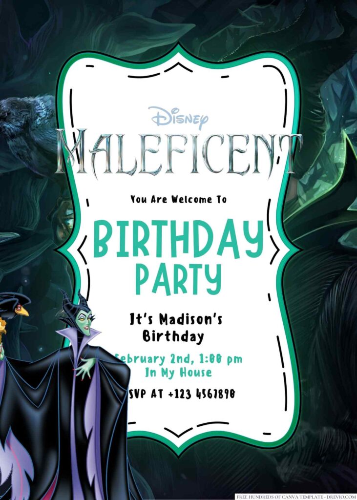 Maleficent Birthday Invitation