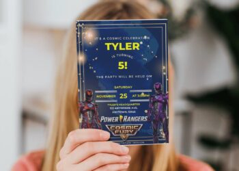 (Free Editable PDF) Power Rangers Cosmic Fury Birthday Invitation Templates