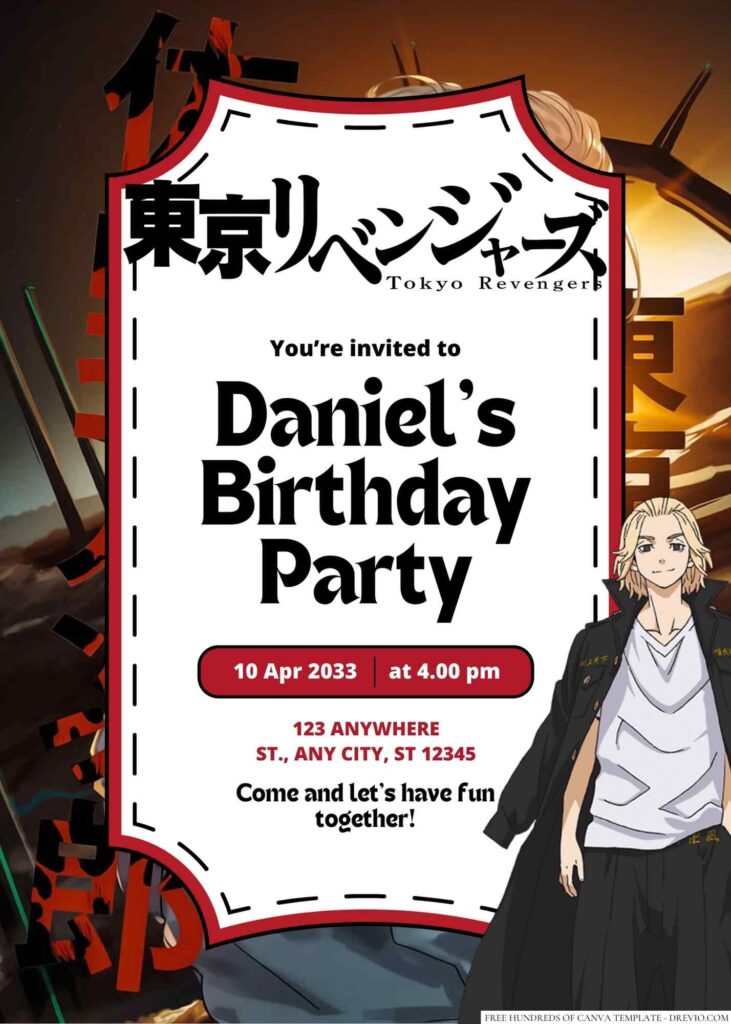 Tokyo Revengers Birthday Invitation