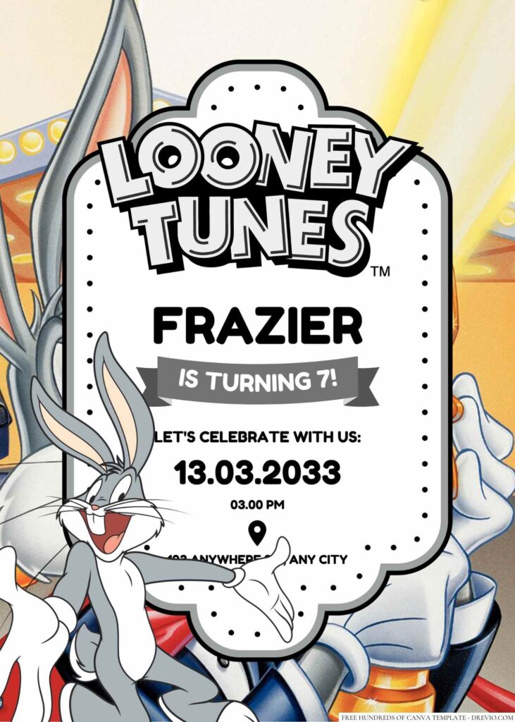 Bugs Bunny Birthday Invitation