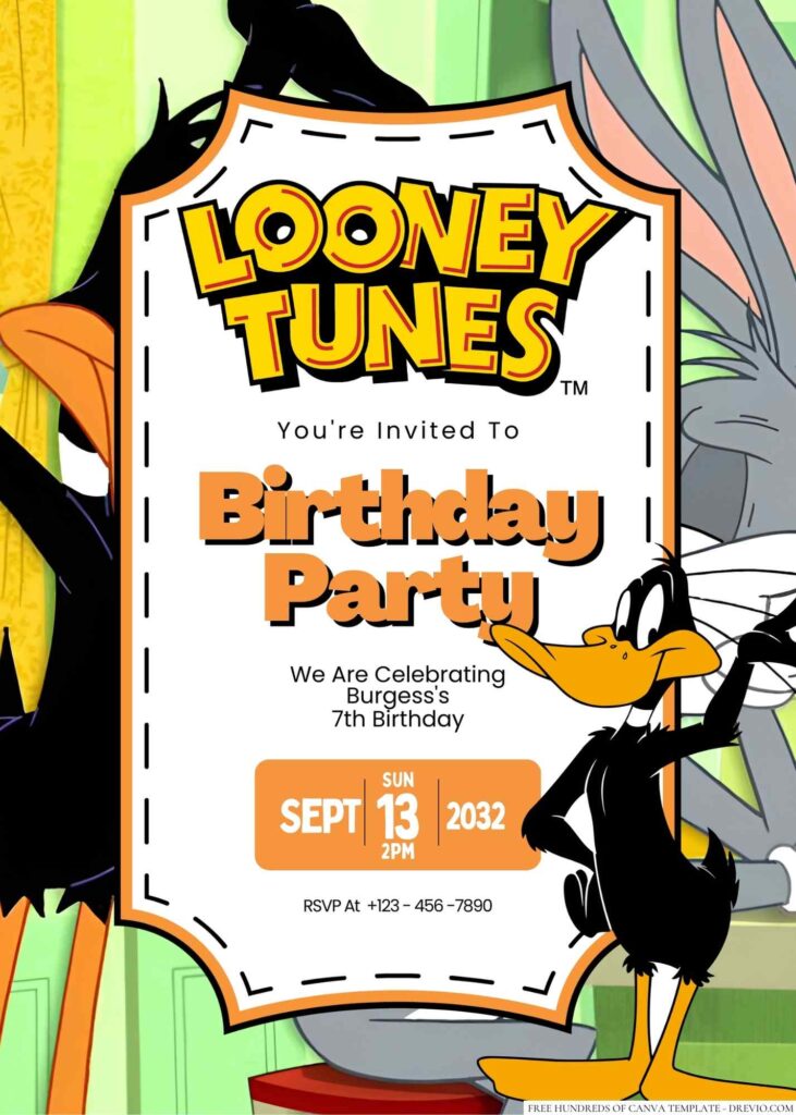 Daffy Duck Birthday Invitation