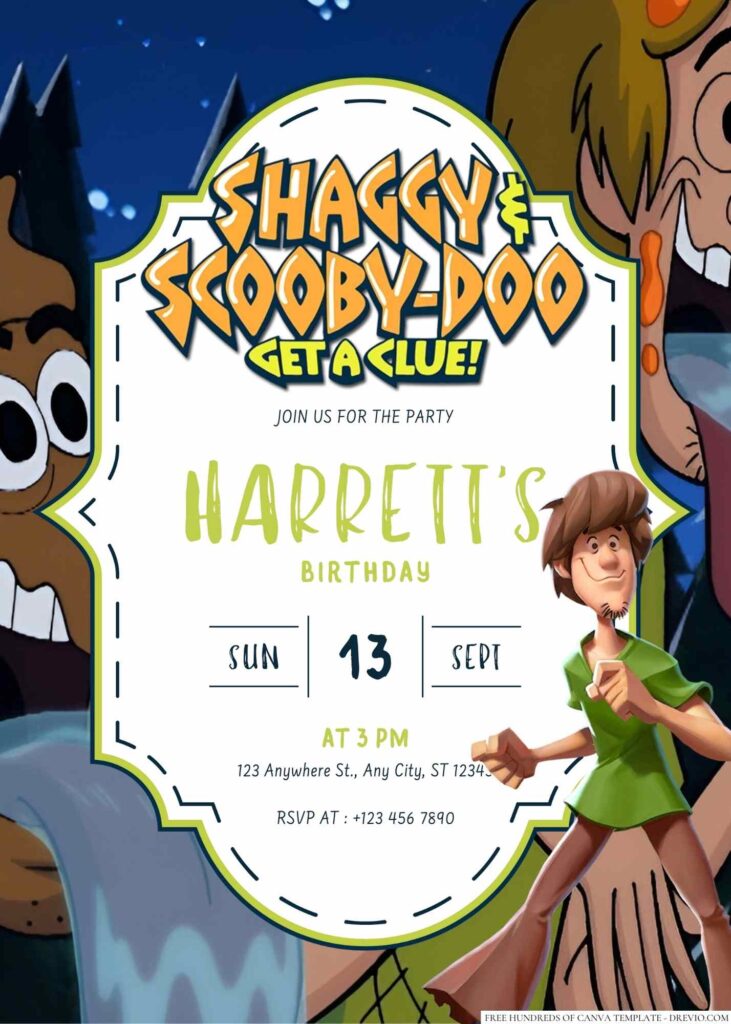 Shaggy Birthday Invitation