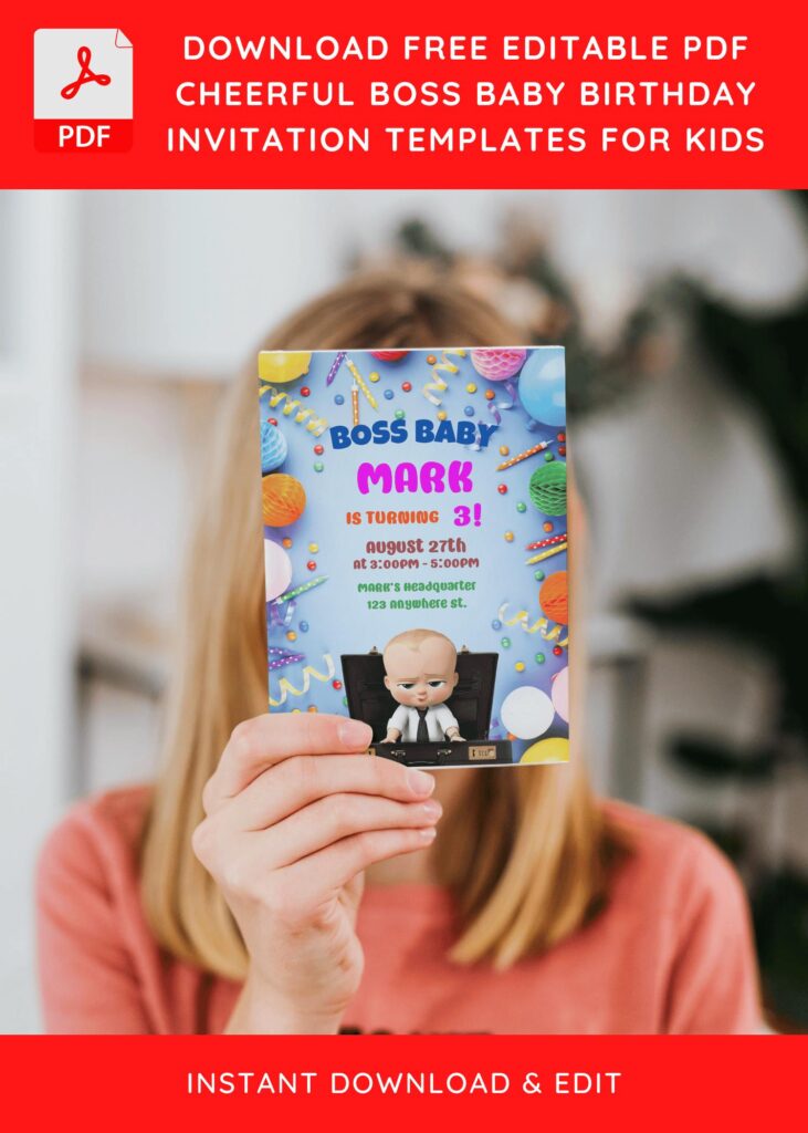 Invitation Template of (Free Editable PDF) Get Ready To Party Like Boss Baby Birthday Invitation Templates 10