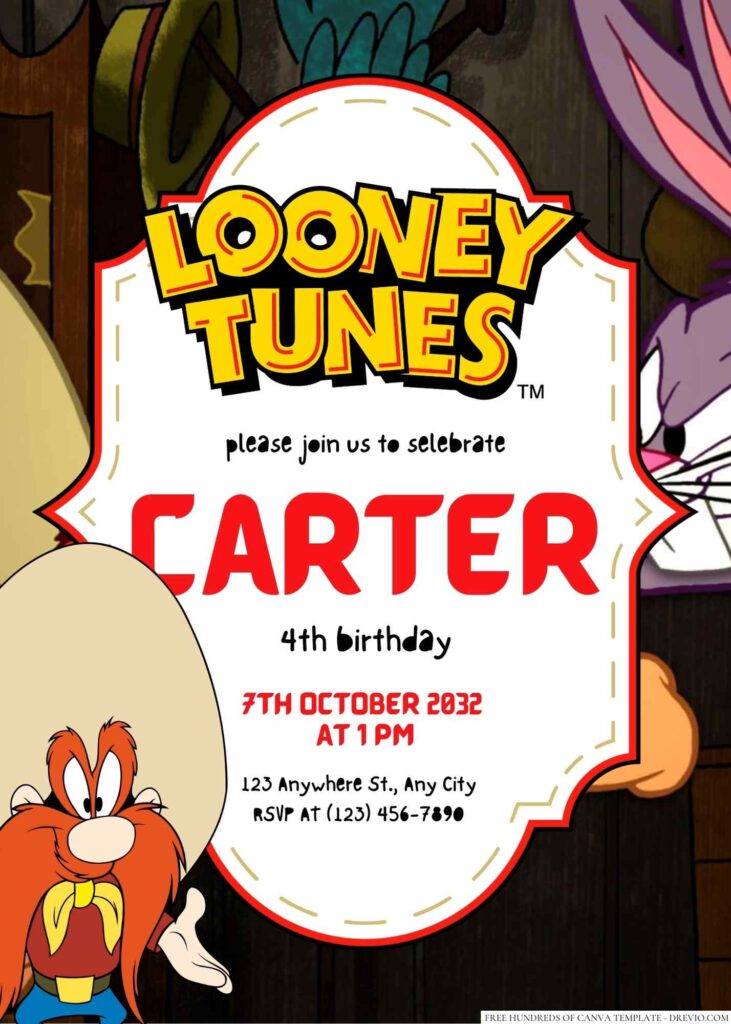 Yosemite Sam Birthday Invitation