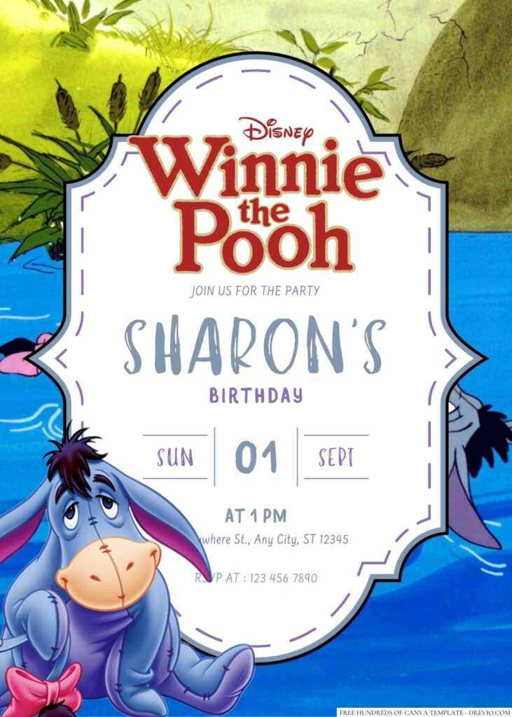 Eeyore Birthday Invitation