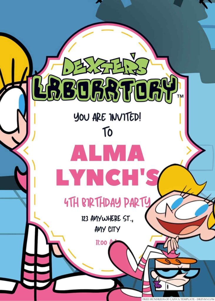 Dee Dee (Dexter's Laboratory) Birthday Invitation