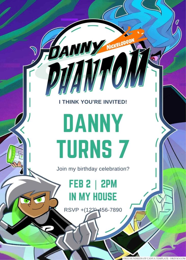 Danny Phantom Birthday Invitation