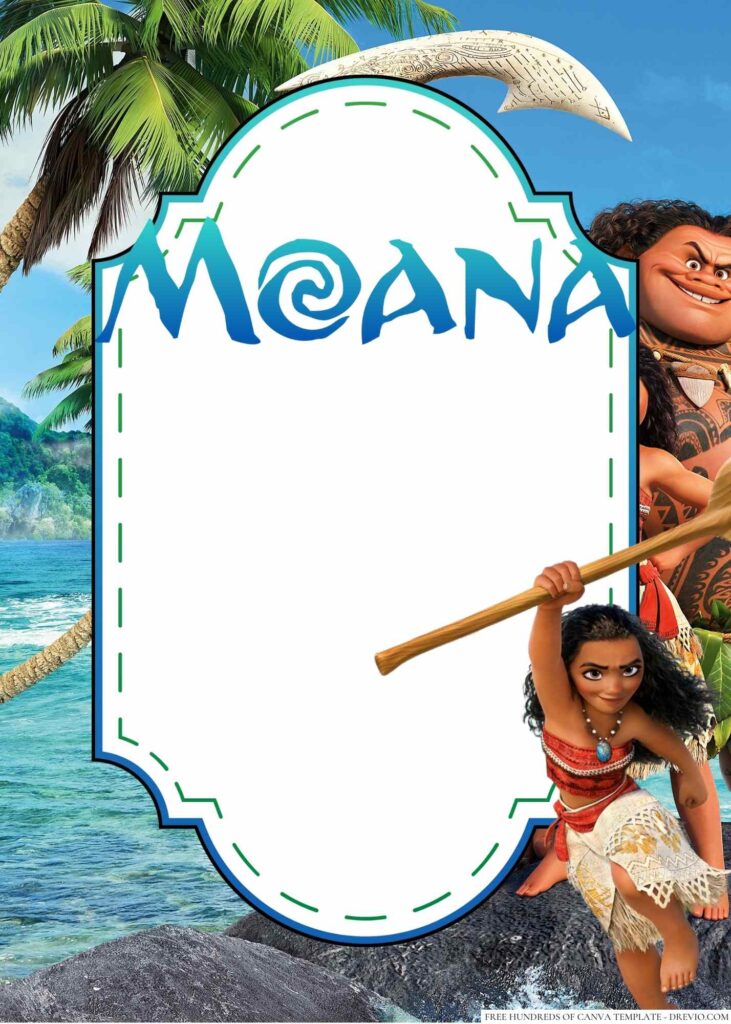 Invitation Template of 18+ Moana Canva Birthday Invitation Templates 4