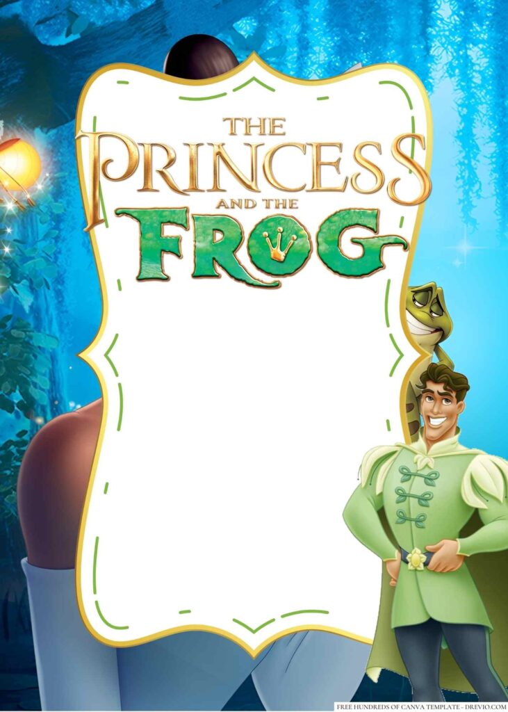 Invitation Template of 20+ The Princess and the Frog Canva Birthday Invitation Templates 5