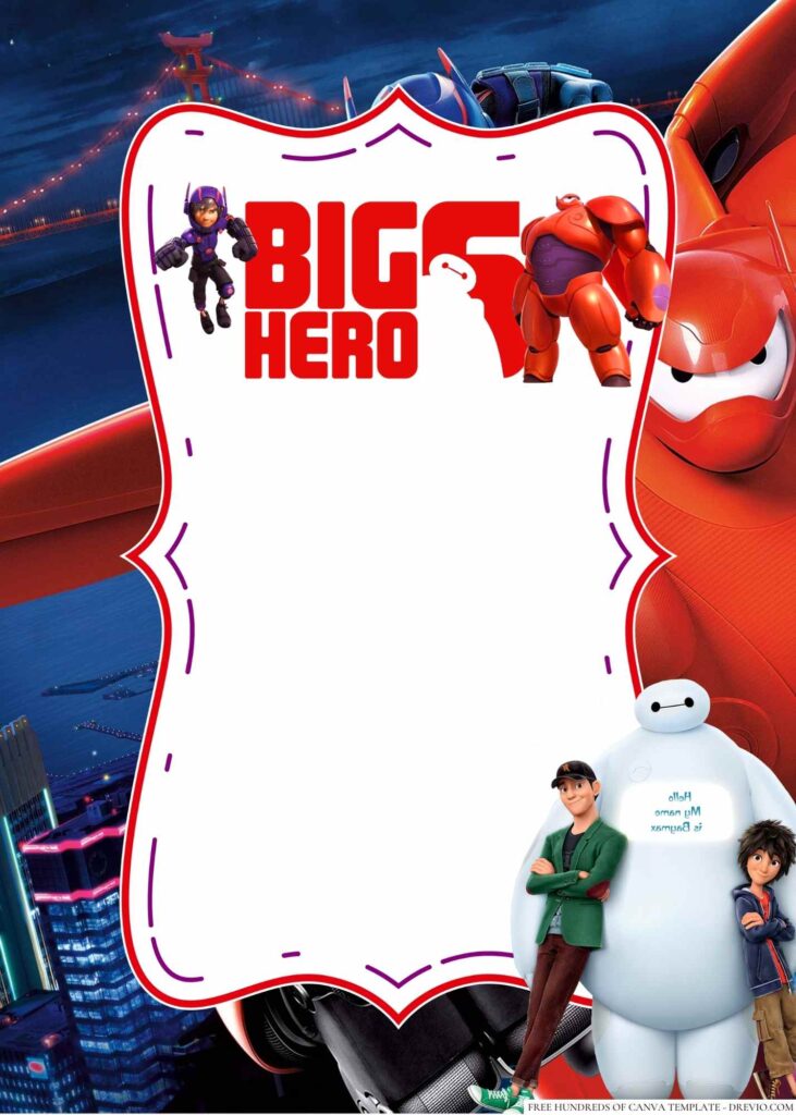 Invitation Template of 20+ Big Hero 6 Canva Birthday Invitation Templates 5