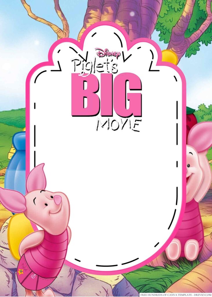 Invitation Template of 18+ Piglet's Big Movie Canva Birthday Invitation Templates 5