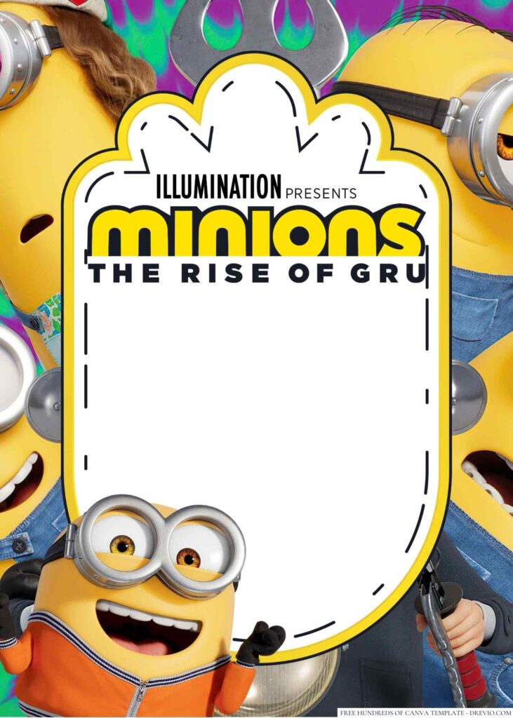 Invitation Template of 22+ Minions The Rise Of Gru Canva Birthday Invitation Templates 7