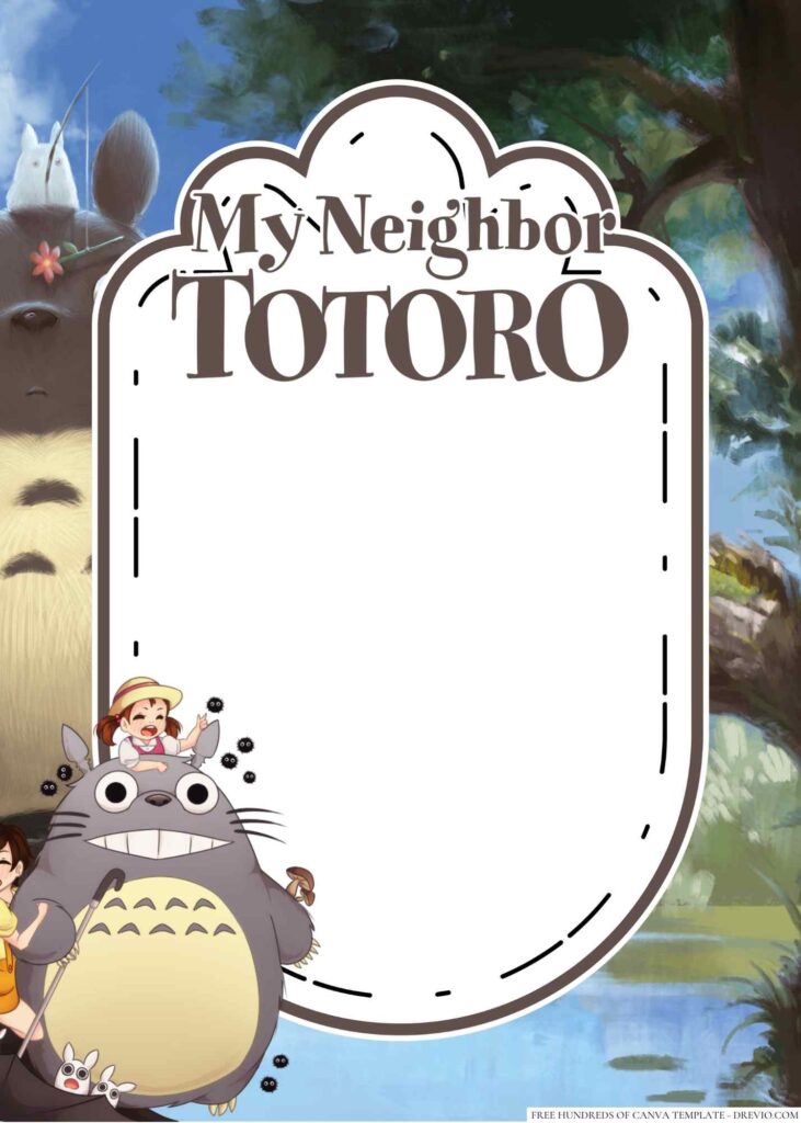 Invitation Template of 22+ My Neighbor Totoro Canva Birthday Invitation Templates 4