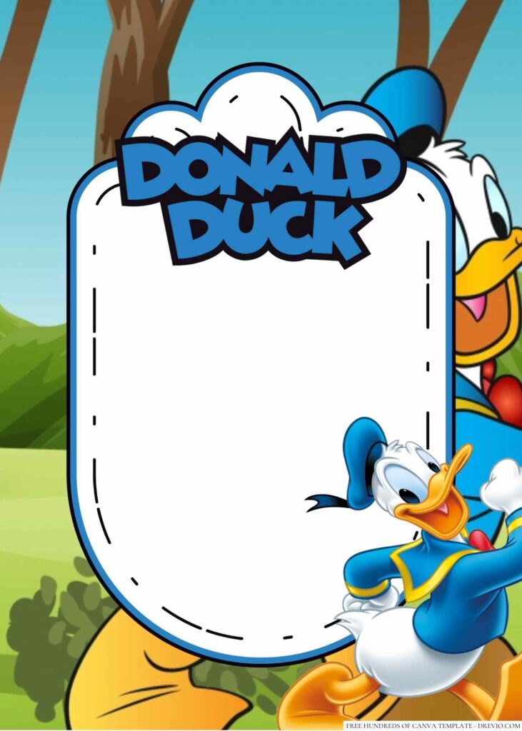 Invitation Template of 14+ Donald Duck Canva Birthday Invitation Templates 5