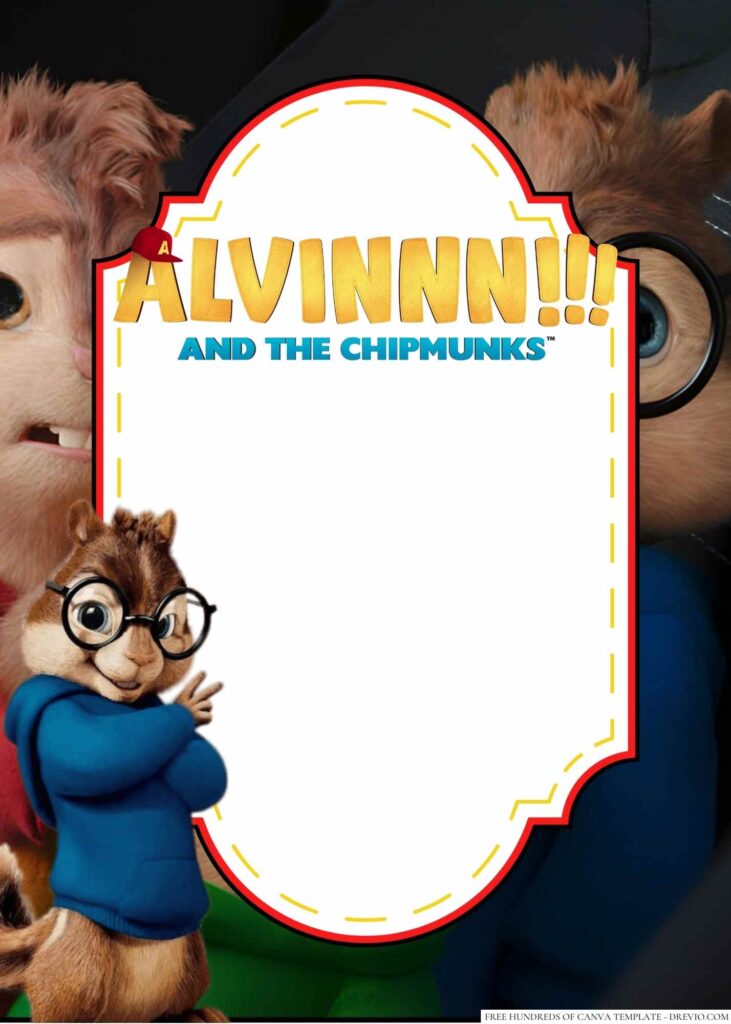 Invitation Template of 18+ Alvin and the Chipmunks Canva Birthday Invitation Templates 5