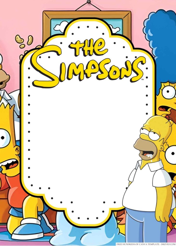 Invitation Template of 22+ The Simpsons Canva Birthday Invitation Templates 5