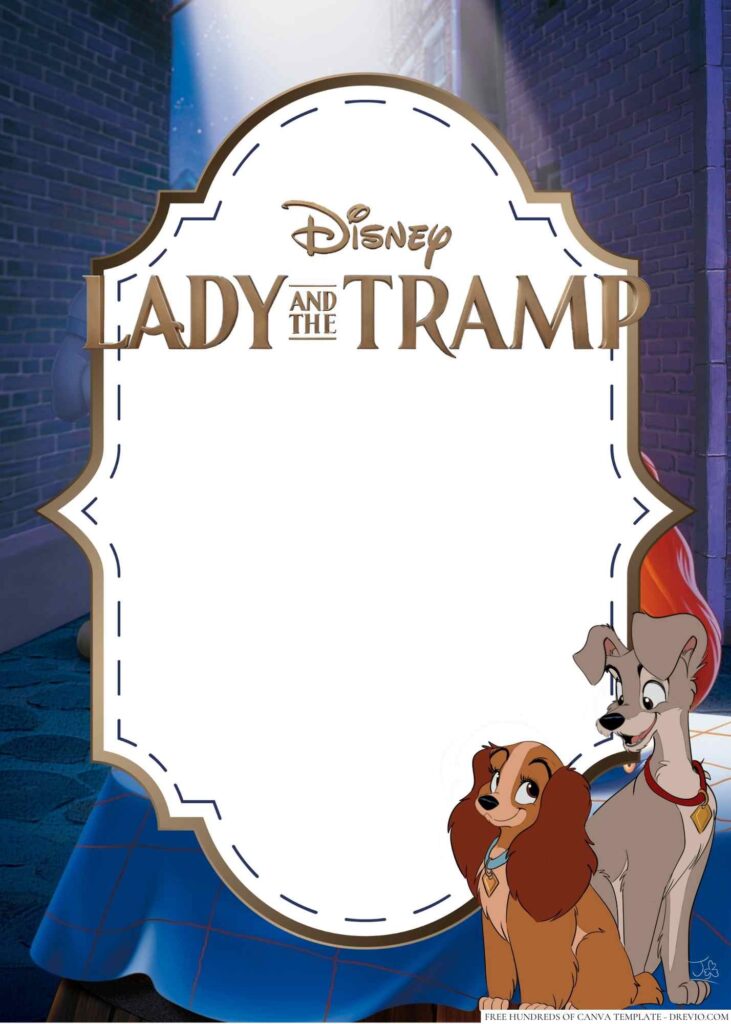 Invitation Template of 16+ Lady and the Tramp Canva Birthday Invitation Templates 5