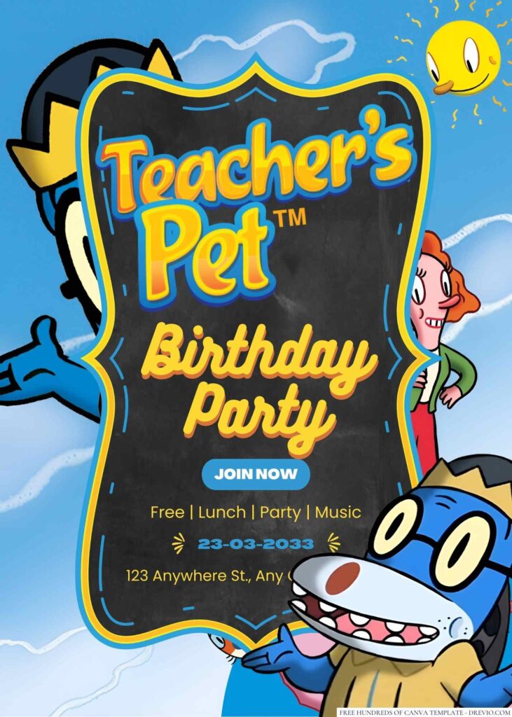 Teacher's Pet Birthday Invitations