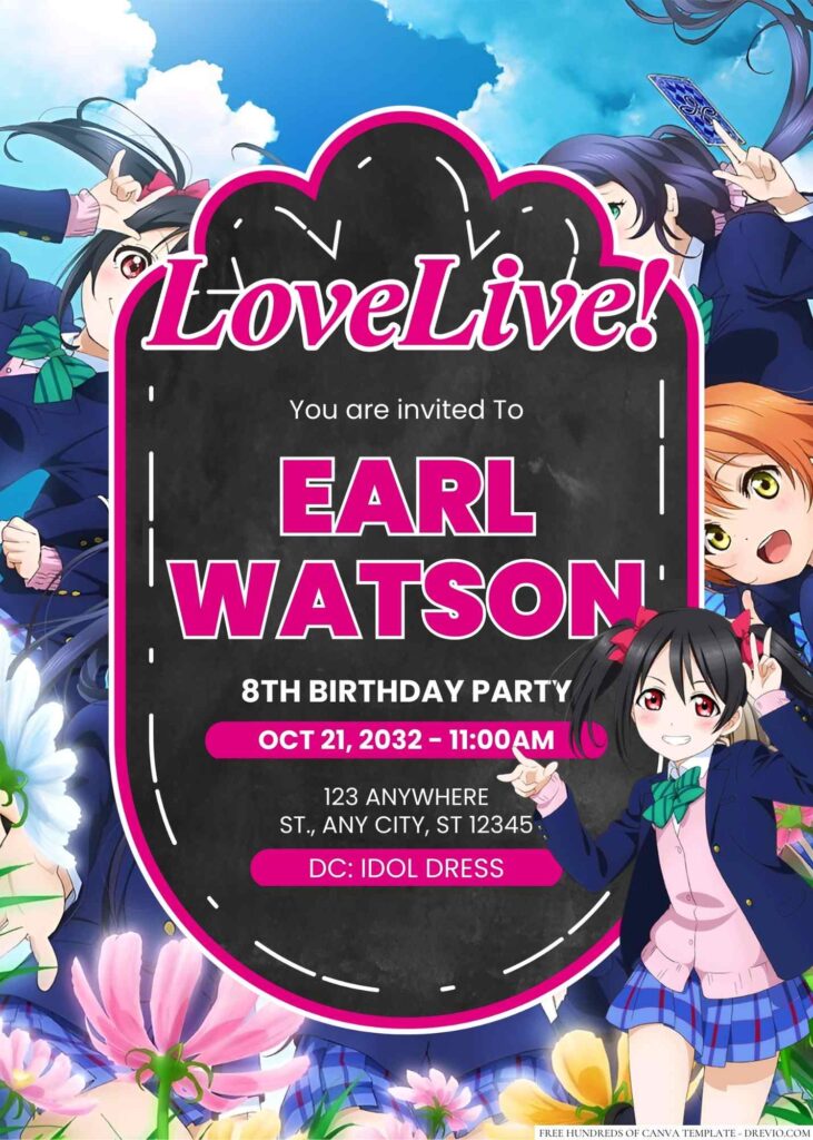 Love Live! Birthday Invitation