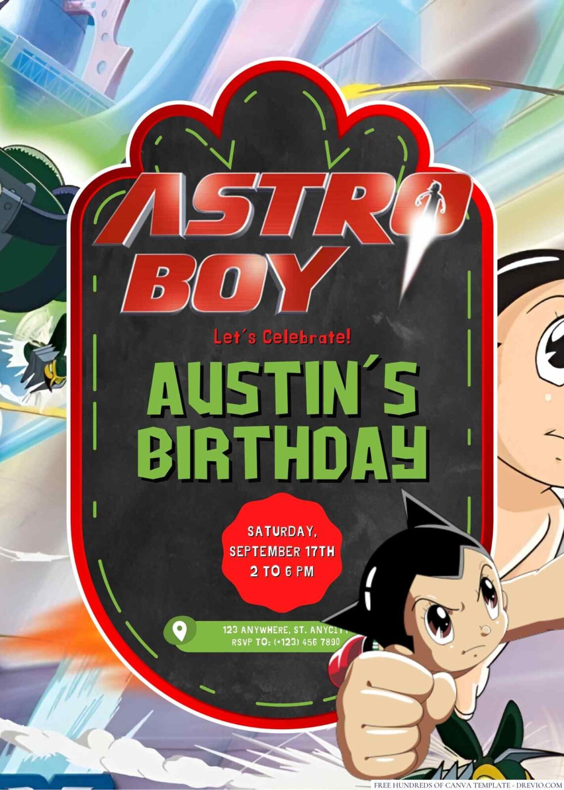 Astro Boy Birthday Invitation